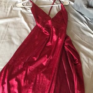 Silky Red Long Dress